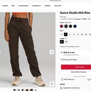 Dark green lululemon pant